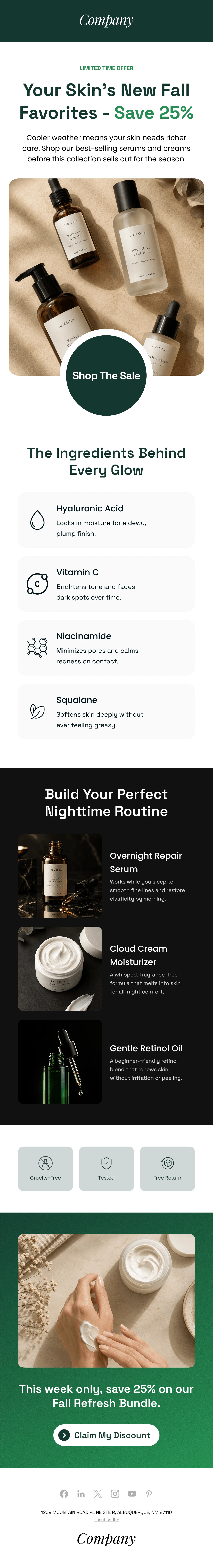 Skincare Sale Email Template